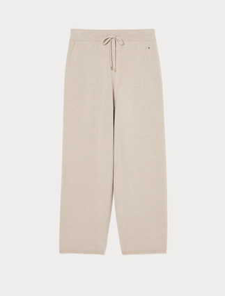 Hose aus Wollmischung mit Pailletten - TAUBENGRAU - Marina Rinaldi - 1