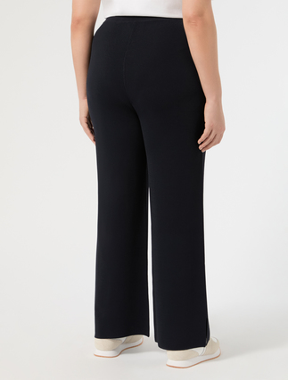 Viscose knit trousers - CORNFLOWER BLUE - Marina Rinaldi - 4