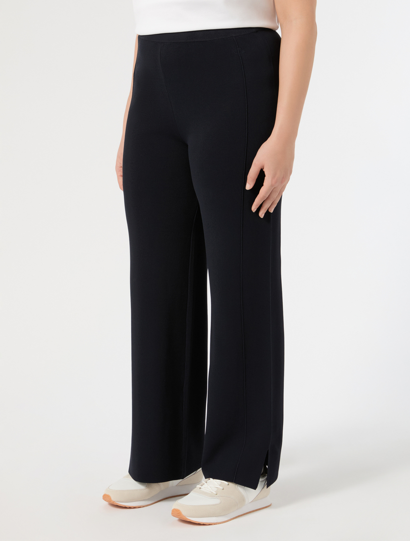 Viscose knit trousers - CORNFLOWER BLUE - Marina Rinaldi - 3