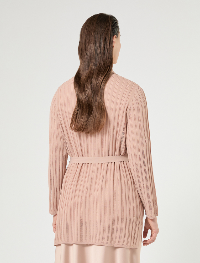 Ribbed knit cardigan - ANTIQUE ROSE - Marina Rinaldi - 4