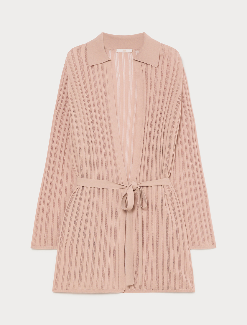 Ribbed knit cardigan - ANTIQUE ROSE - Marina Rinaldi