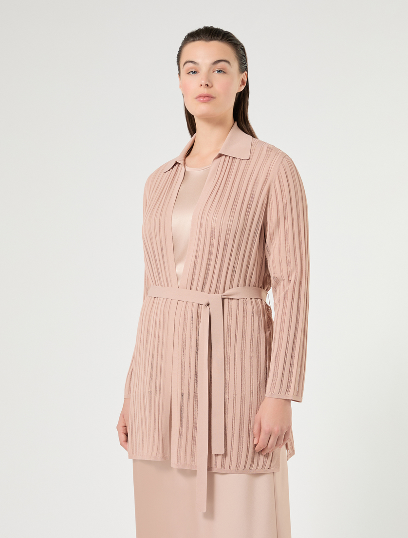 Ribbed knit cardigan - ANTIQUE ROSE - Marina Rinaldi - 3