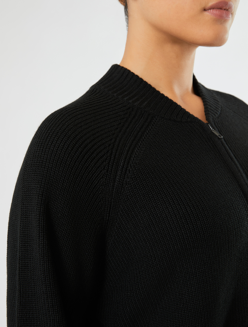 Wool-blend cardigan - BLACK - Marina Rinaldi - 5