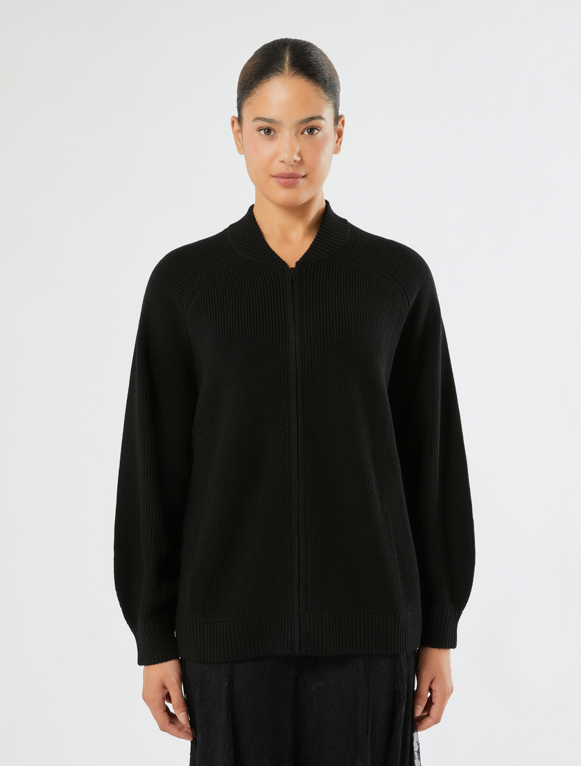 Wool-blend cardigan - BLACK - Marina Rinaldi - 3