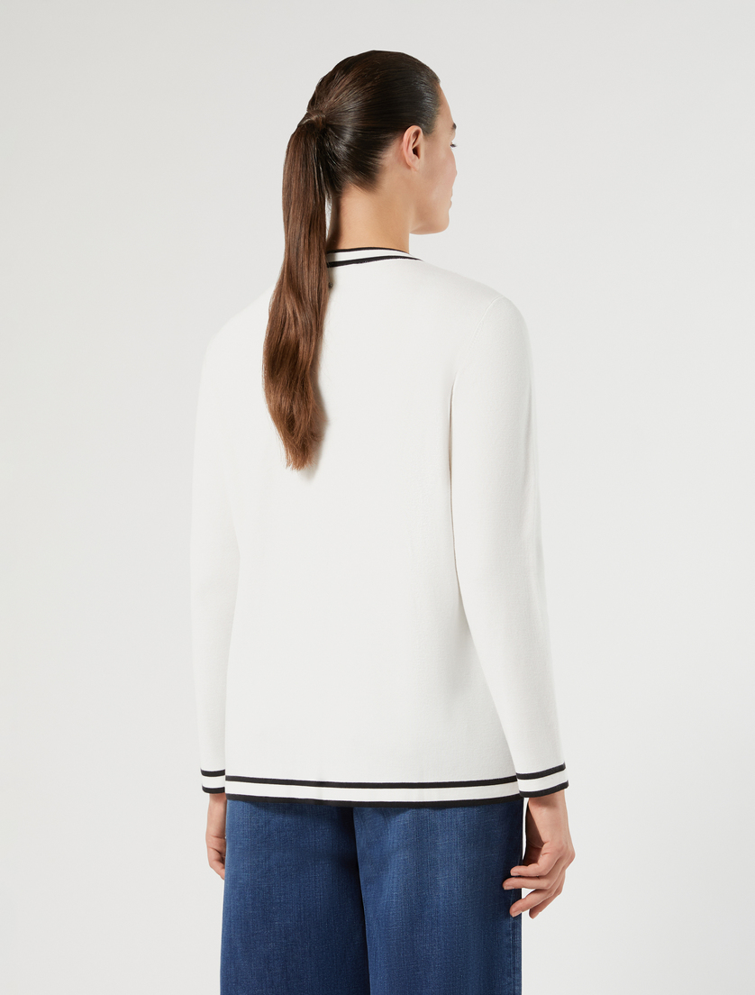 Cardigan aus gemischtem Baumwollgewebe - WEISS - Marina Rinaldi - 4