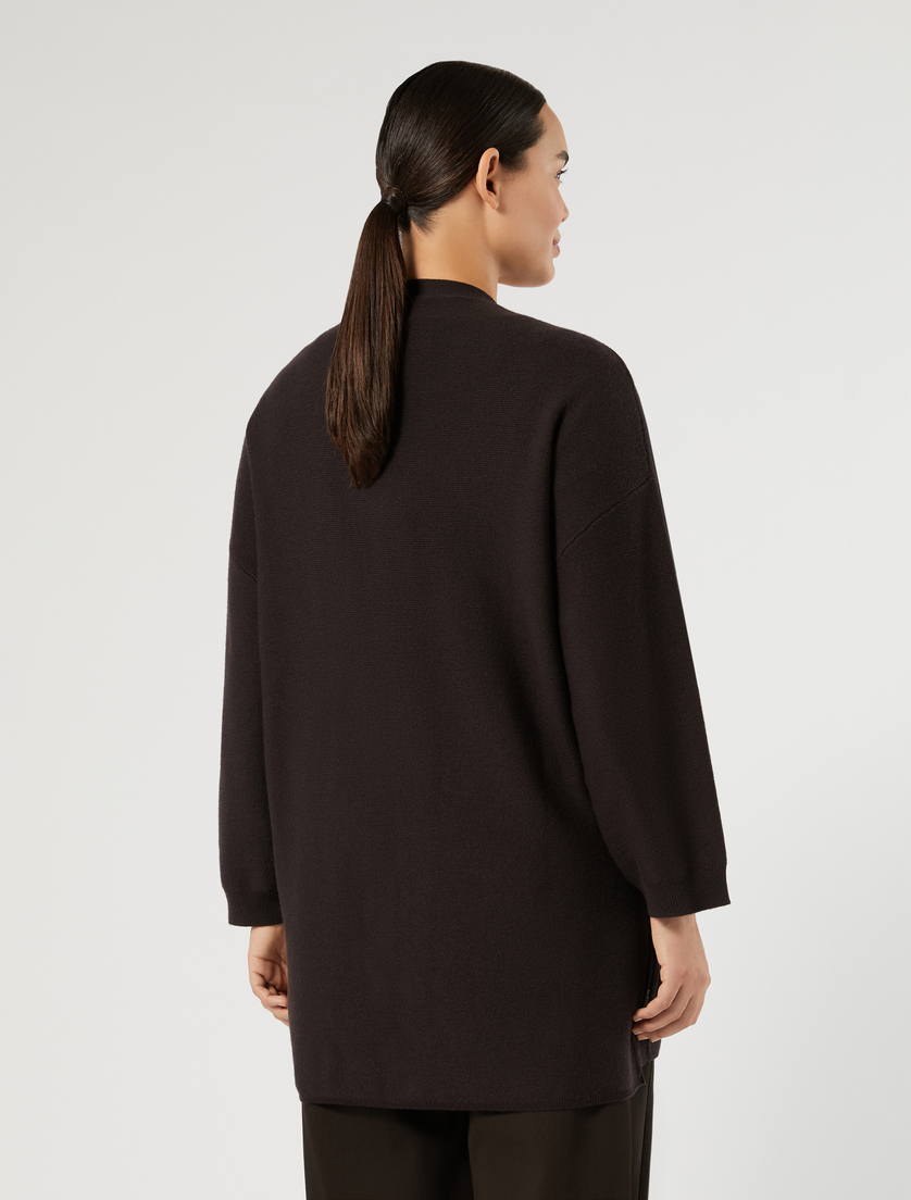 Langer Cardigan aus reiner Wolle - DUNKELBRAUN - Marina Rinaldi - 4