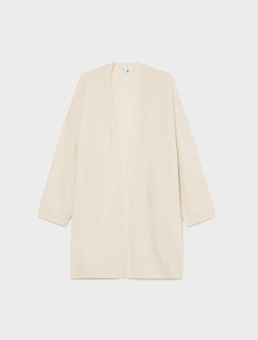 Langer Cardigan aus reiner Wolle - SAND - Marina Rinaldi