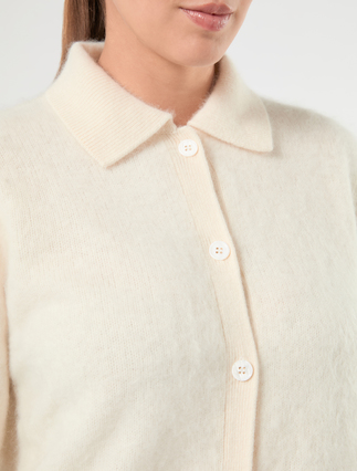 Wool, silk and cashmere cardigan - IVORY - Marina Rinaldi - 5
