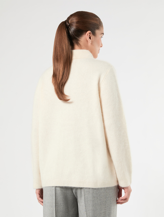 Wool, silk and cashmere cardigan - IVORY - Marina Rinaldi - 4