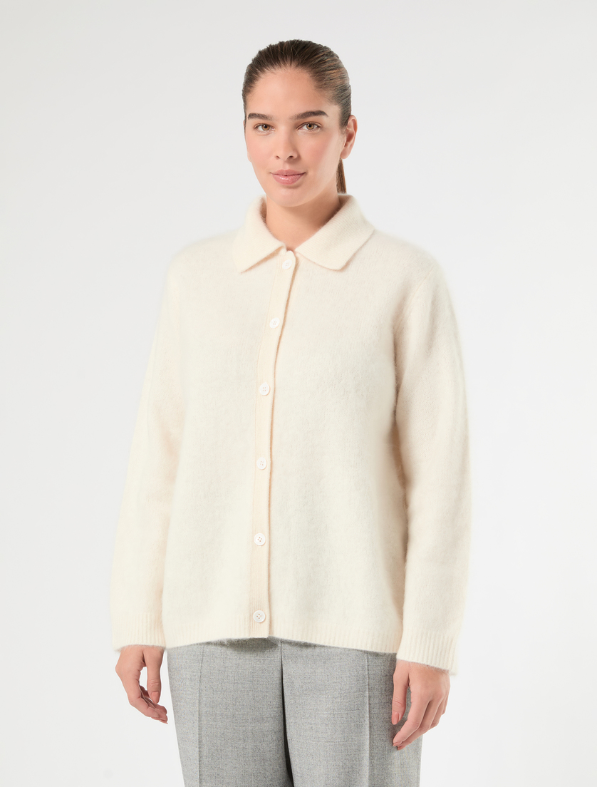 Wool, silk and cashmere cardigan - IVORY - Marina Rinaldi - 3