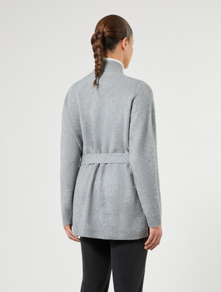 Wool and cashmere cardigan - MEDIUM GREY - Marina Rinaldi - 4