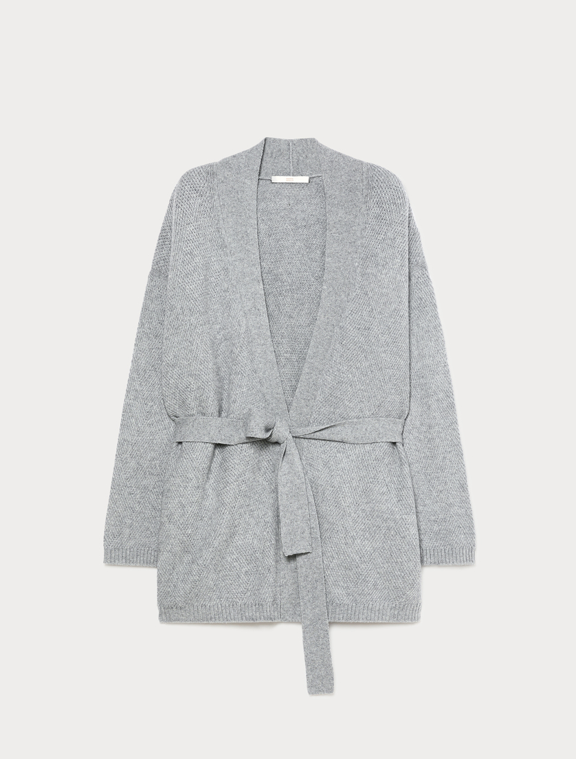 Wool and cashmere cardigan - MEDIUM GREY - Marina Rinaldi