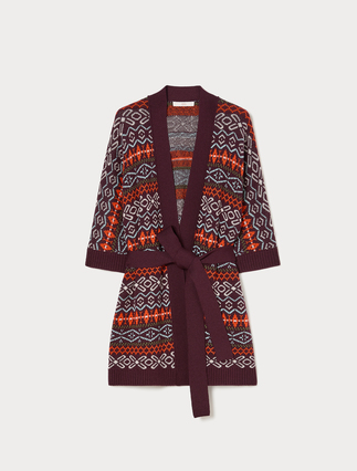 Cardigan aus Wolle mit Jacquardmuster - Marina Rinaldi