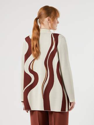 Jacquard viscose cardigan - IVORY - Marina Rinaldi - 4