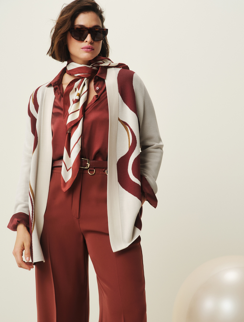 Jacquard viscose cardigan - Marina Rinaldi