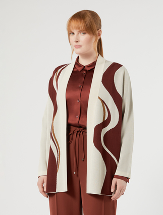 Jacquard viscose cardigan - IVORY