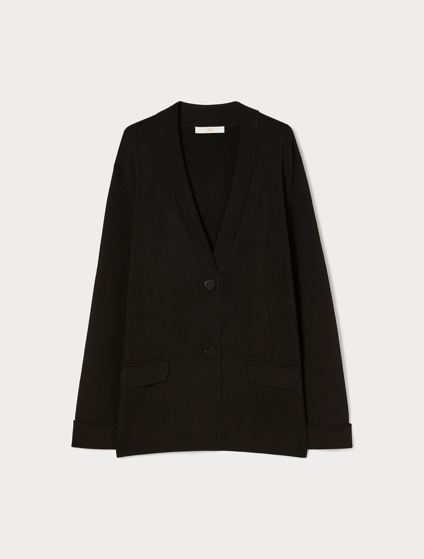 Viscose cardigan - CZARNY - Marina Rinaldi