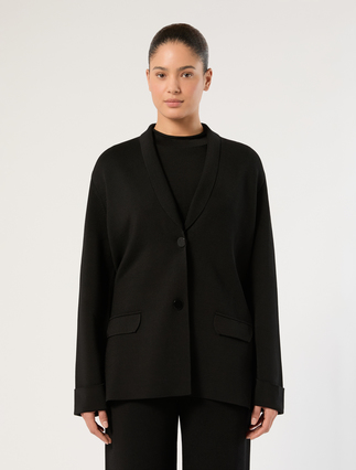 Viscose cardigan - CZARNY