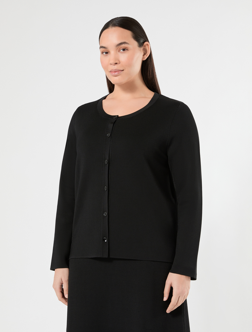 Viscose cardigan - CZARNY - Marina Rinaldi - 3