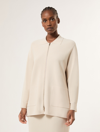 Viscose pocket cardigan - POWDER