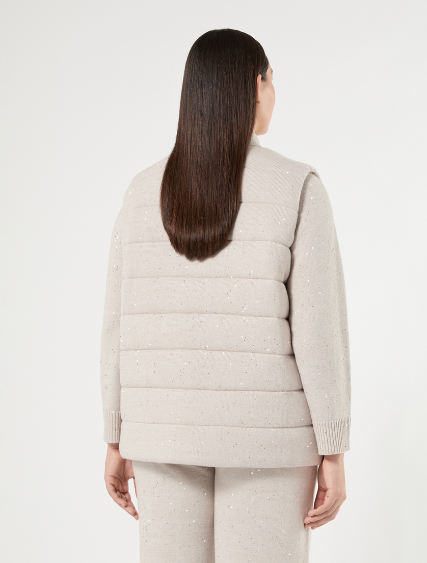 Weste aus Wollmischung mit Pailletten - TAUBENGRAU - Marina Rinaldi - 4