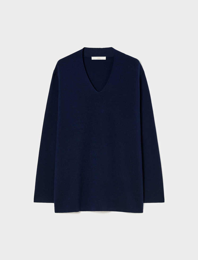 Pull en laine - BLEU NUIT - Marina Rinaldi