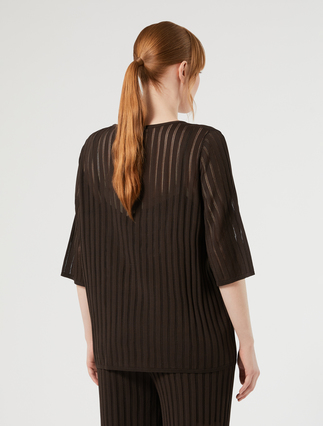 Ribbed viscose jumper - DARK BROWN - Marina Rinaldi - 4