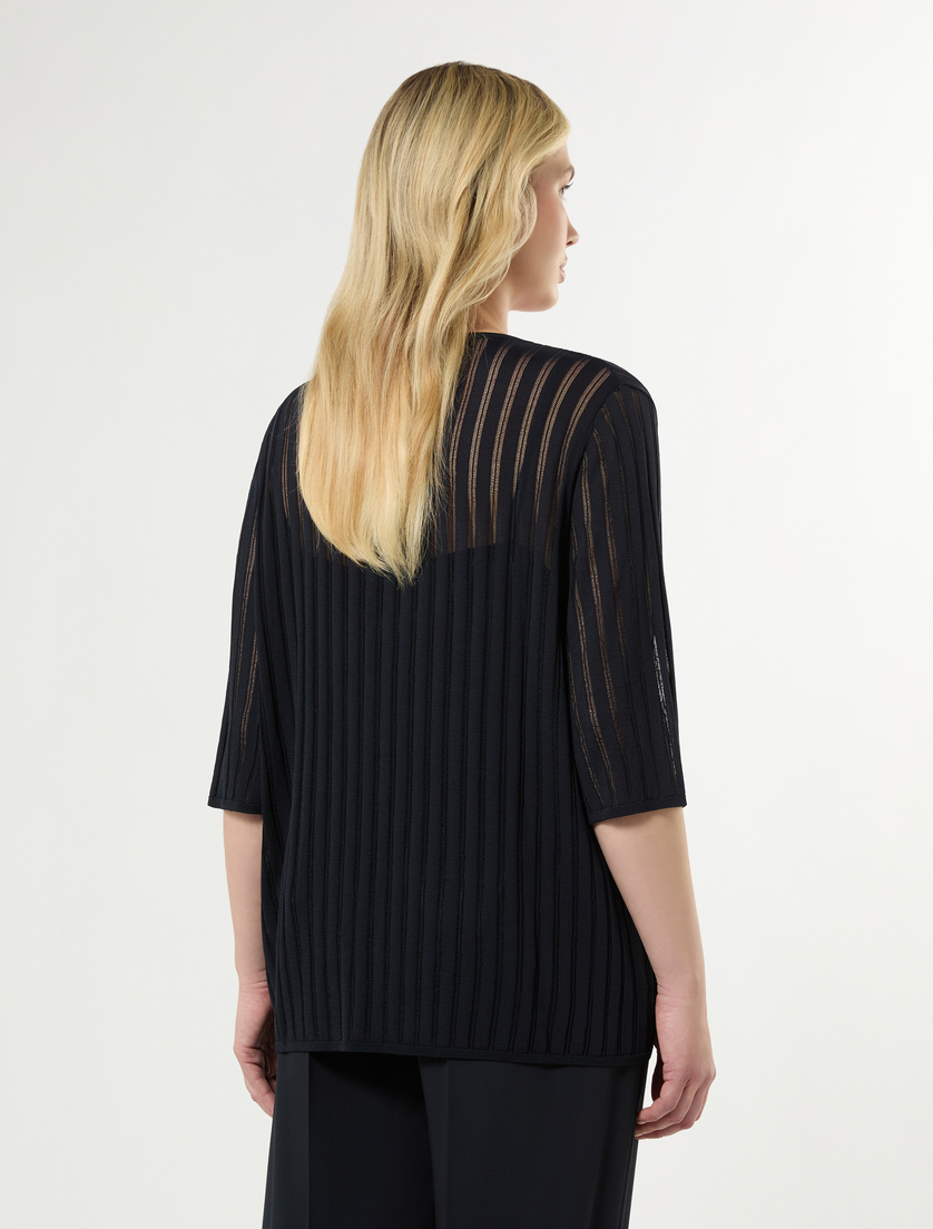 Ribbed viscose jumper - MIDNIGHTBLUE - Marina Rinaldi - 4