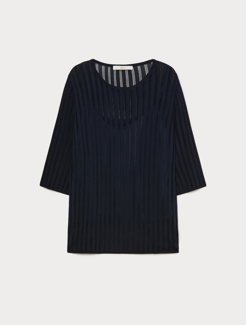 Ribbed viscose jumper - MIDNIGHTBLUE - Marina Rinaldi