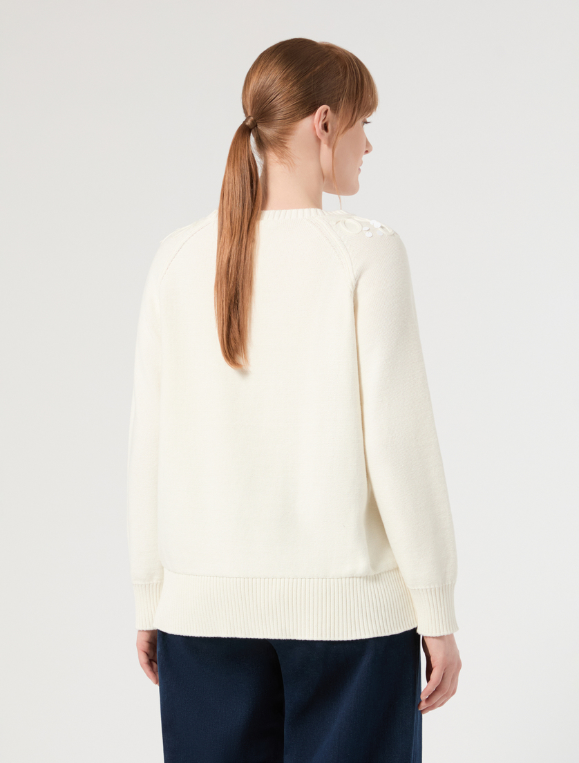 Cotton cordonnet sweater - WHITE - Marina Rinaldi - 4