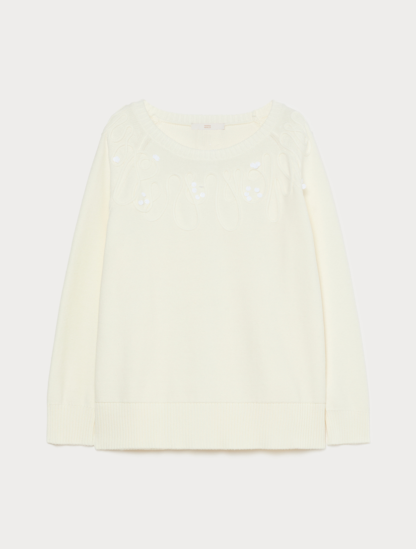 Cotton cordonnet sweater - WHITE - Marina Rinaldi