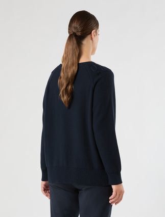 Pull en cordonnet de coton - BLEU - Marina Rinaldi - 4