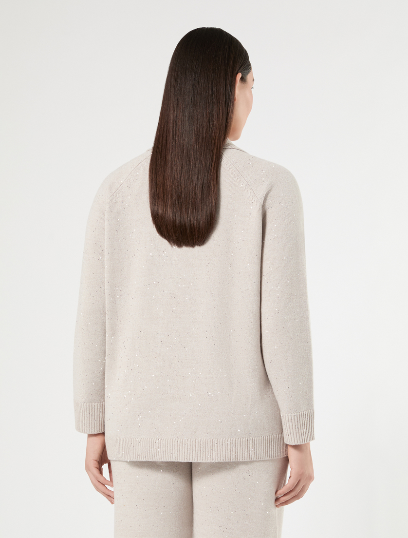 Pullover Wollmischung mit Pailletten - TAUBENGRAU - Marina Rinaldi - 4