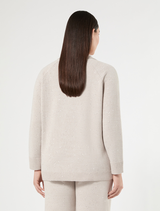 Pullover Wollmischung mit Pailletten - TAUBENGRAU - Marina Rinaldi - 4