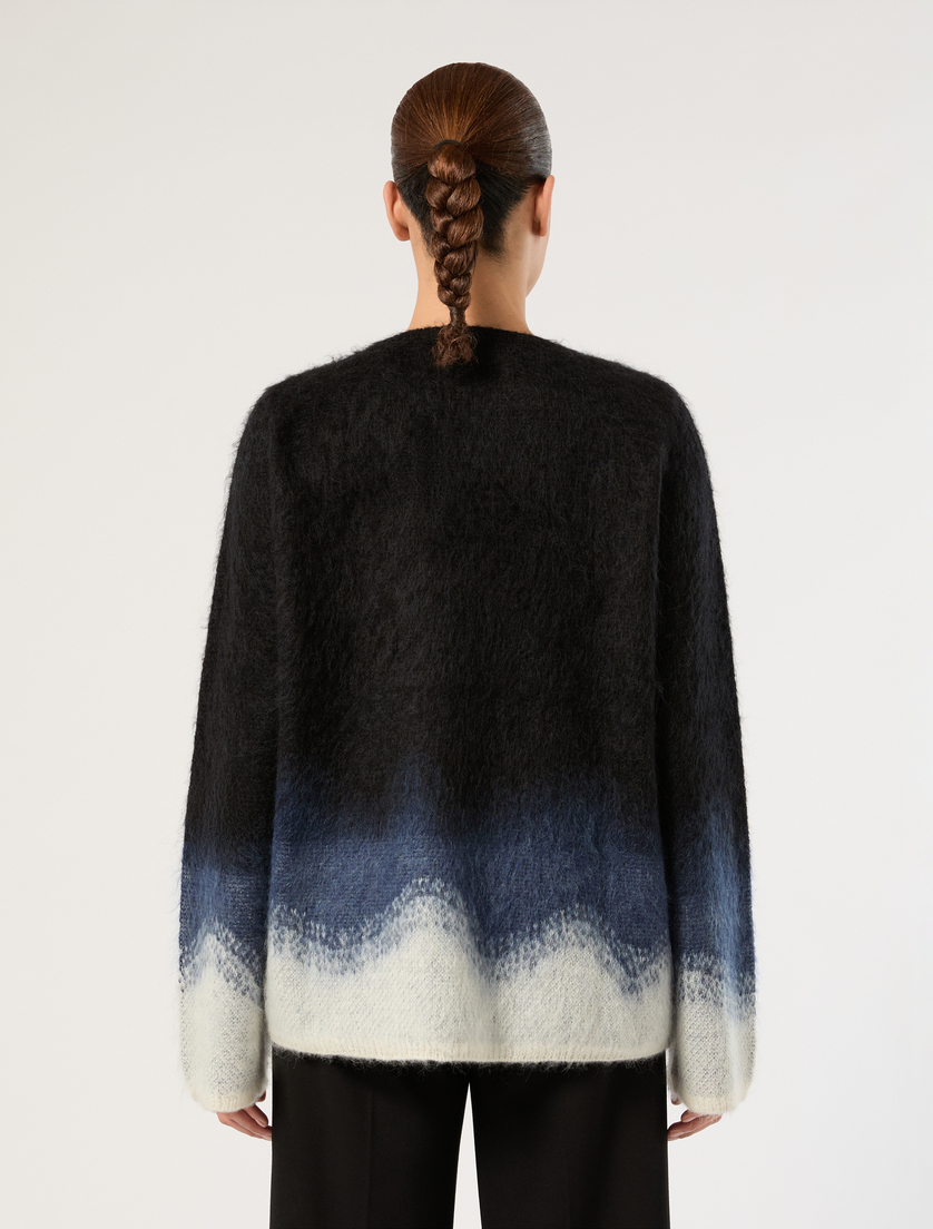 Jacquard mohair sweater - CZARNO-BIAŁY - Marina Rinaldi - 4