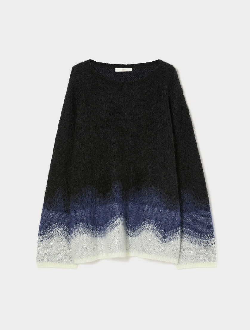 Jacquard mohair sweater - CZARNO-BIAŁY - Marina Rinaldi