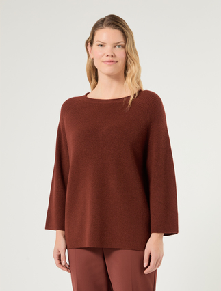 Pure wool sweater - BORDEAUX - Marina Rinaldi - 3