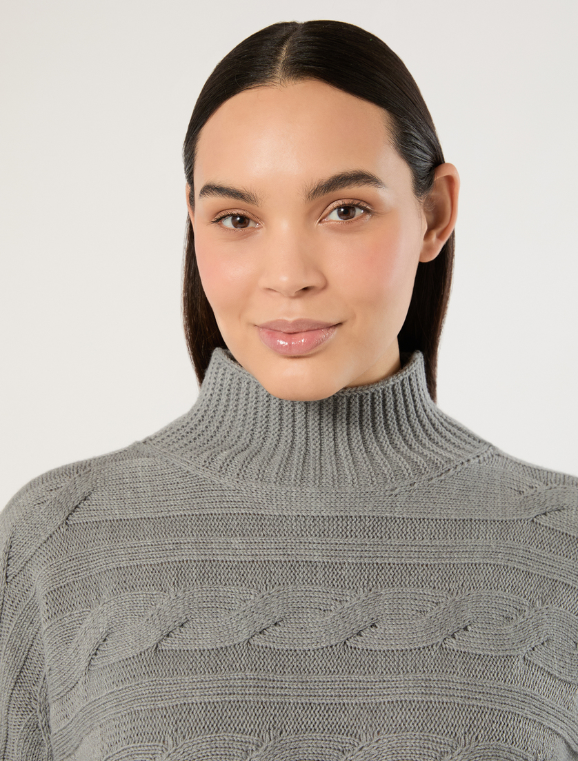 Blown wool-blend sweater - MEDIUM GREY - Marina Rinaldi - 5