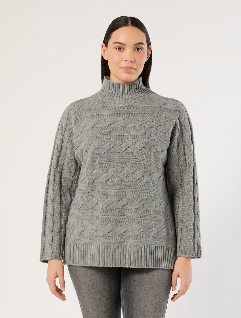 Blown wool-blend sweater - MEDIUM GREY - Marina Rinaldi - 3