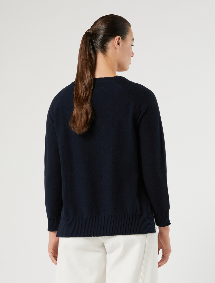 Cotton cordonnet sweater - NAVY - Marina Rinaldi - 4