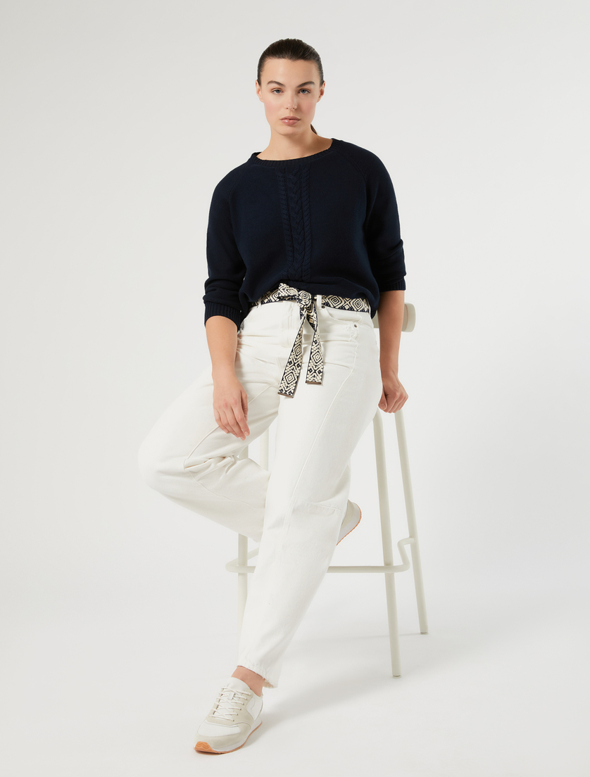 Cotton cordonnet sweater - NAVY - Marina Rinaldi - 2