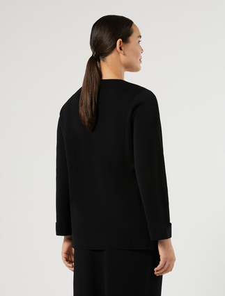 Jacquard viscose sweater - BLACK - Marina Rinaldi - 4