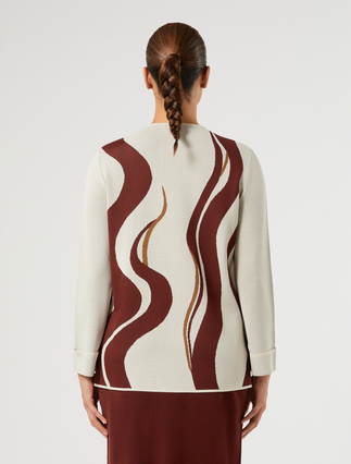 Jacquard viscose sweater - IVORY - Marina Rinaldi - 4