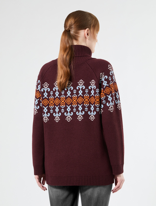 Pullover aus Jacquard-Wolle - BRAUN BORDEAUX - Marina Rinaldi - 4