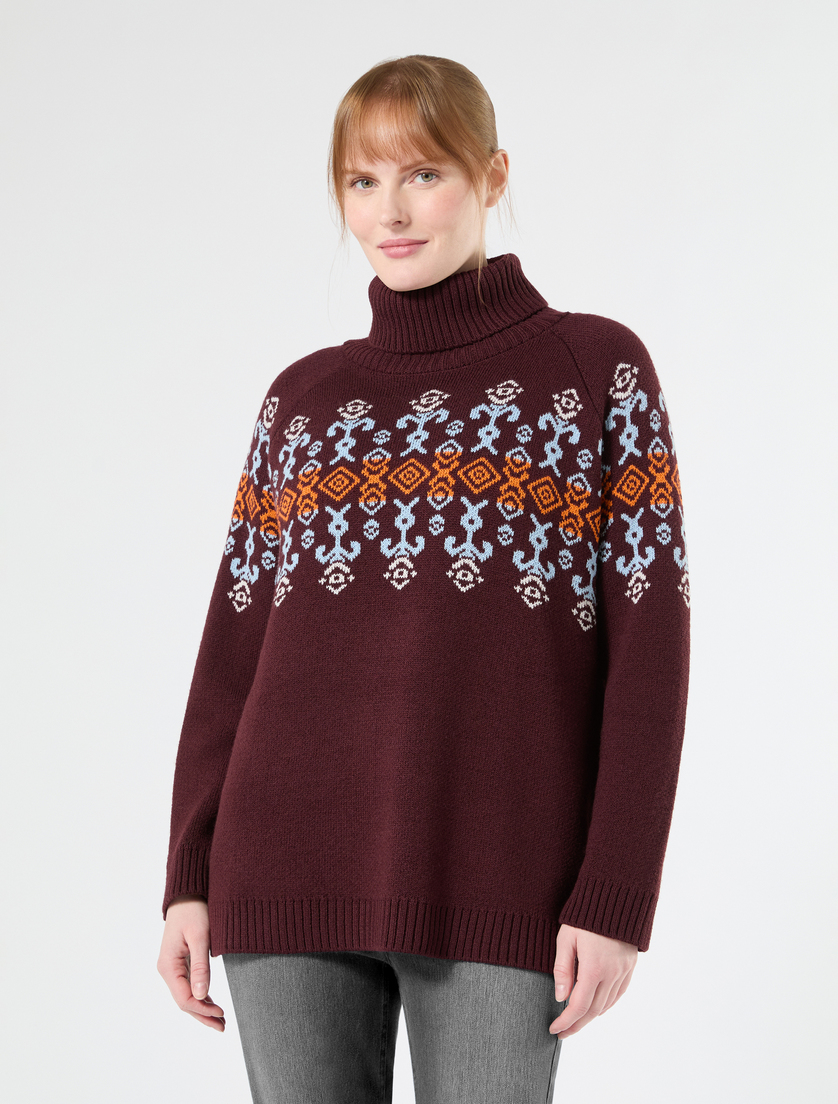Pullover aus Jacquard-Wolle - BRAUN BORDEAUX - Marina Rinaldi - 3