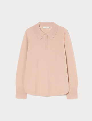 Cashmere polo sweater - PINK - Marina Rinaldi - 1