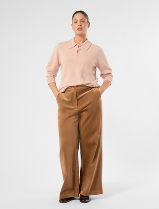 Cashmere polo sweater - PINK - Marina Rinaldi - 2