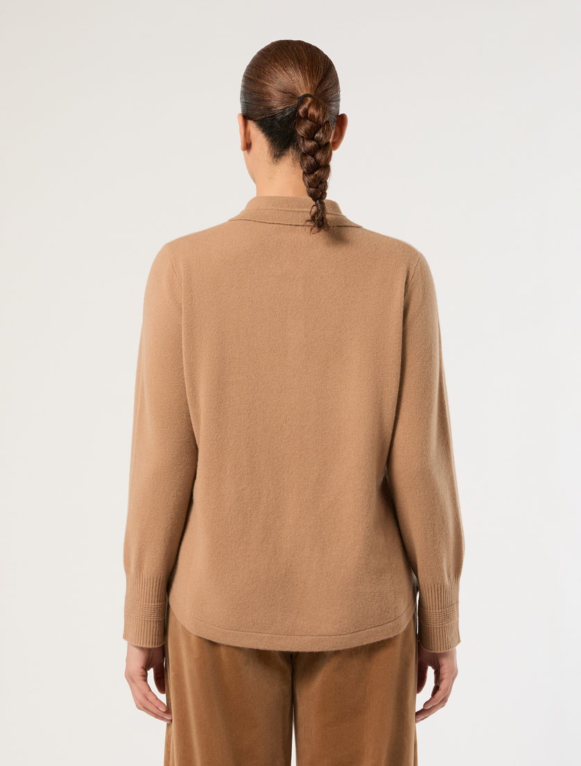 Cashmere polo sweater - CAMEL - Marina Rinaldi - 4
