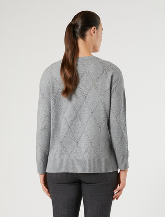 Wool and cashmere sweater - MEDIUM GREY - Marina Rinaldi - 4