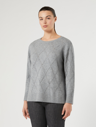 Wool and cashmere sweater - MEDIUM GREY - Marina Rinaldi - 3